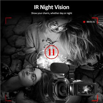 4K Video Camera Ultra HD Camcorder 48.0MP IR Night Vision Digital Camera WiFi
