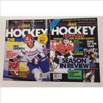 VTG Canada Sept 1991 & Dec 1990 Inside Hockey Magazine Eric Lindros Poster