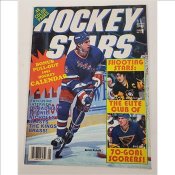 VTG USA Jan 1991 Hockey Stars Magazine Pull Out Colander Mark Messier Poster