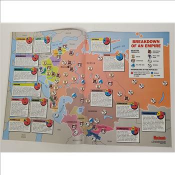 Vintage Canada Sept 9 1991 Maclean's Magazine lucky Lindros & Pullout Map