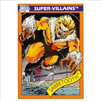 1990 Impel Marvel Universe Series 1 Super-Villains SABRETOOTH #57