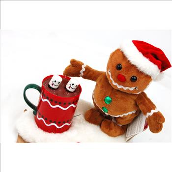 Christmas - New Animated Singing Gingerbread Man and Hot Chocolate - Please View Video