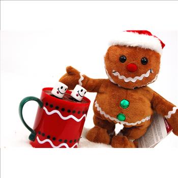 Christmas - New Animated Singing Gingerbread Man and Hot Chocolate - Please View Video