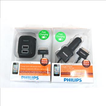 Set of Philips Fast Charging Units - For 30 Pin iPhone and iPods