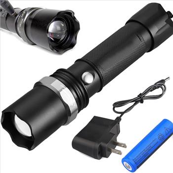 Tactical Police SWAT Heavy Duty 3 W LED Rechargeable Flashlight Military Torch