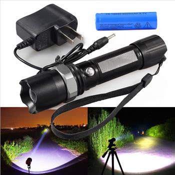 Tactical Police SWAT Heavy Duty 3 W LED Rechargeable Flashlight Military Torch