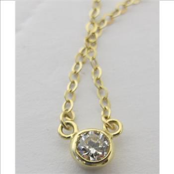 10 Kt Gold Chain Necklace with Cubic Zirconia