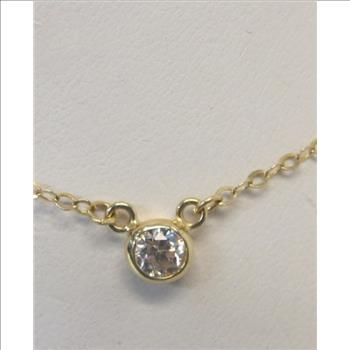 10 Kt Gold Chain Necklace with Cubic Zirconia