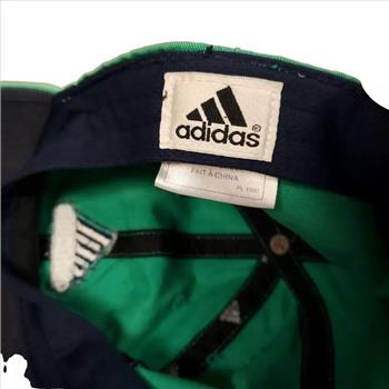 Adidas Embroidered Logo Adjustable Green Cotton Baseball Cap One Size