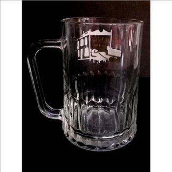 Vintage TUDOR England Glass Beer Mug With Handle