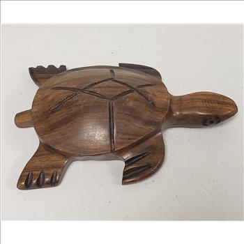 Hand Crafted Hand Carved Solid Wood Sea Turtle Figurine 5