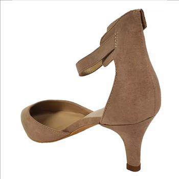 New Eunicer Women's Ankle Strap Low Heel Stiletto Dress Pump Suede Shoes Size 8