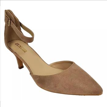 New Eunicer Women's Ankle Strap Low Heel Stiletto Dress Pump Suede Shoes Size 8