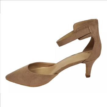 New Eunicer Women's Ankle Strap Low Heel Stiletto Dress Pump Suede Shoes Size 8