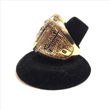 Kobe Bryant #24 Replica Ring 18K Gold Plated Iced Size 12 Los Angeles Lakers Black Mamba 20 Years