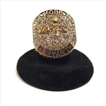 Kobe Bryant #24 Replica Ring 18K Gold Plated Iced Size 12 Los Angeles Lakers Black Mamba 20 Years
