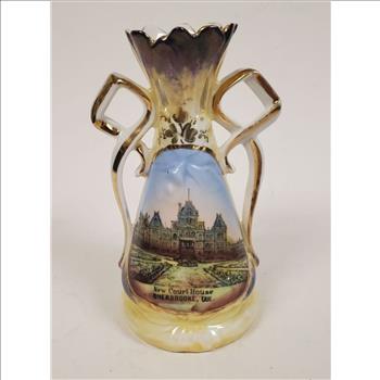 Vintage Hand Painted German Porcelain Bud Vase 5.25
