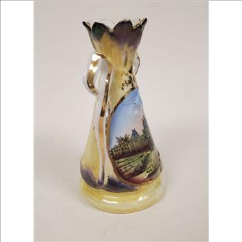 Vintage Hand Painted German Porcelain Bud Vase 5.25