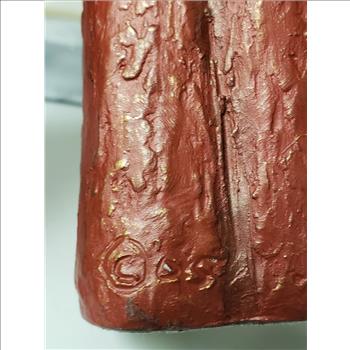 Vintage Genesis Fine Arts Heredities Red Cold Cast Bronze Resin Father and Daughter Sculpture, 10.5