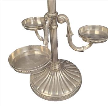 VTG India Silver Plate Brass Base and Steel Candelabra 3 Candle Holder 12