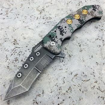 8” Army Digital Camo Spring Assisted Pocket Knife