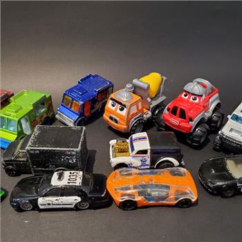 Vintage Lot of 12 Die Cast Metal Cars And Trucks
