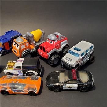 Vintage Lot of 12 Die Cast Metal Cars And Trucks