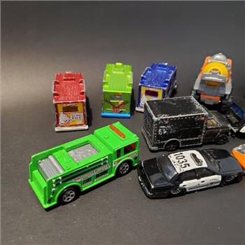 Vintage Lot of 12 Die Cast Metal Cars And Trucks