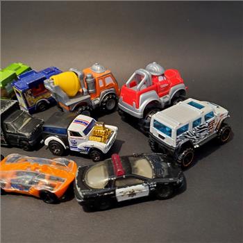 Vintage Lot of 12 Die Cast Metal Cars And Trucks
