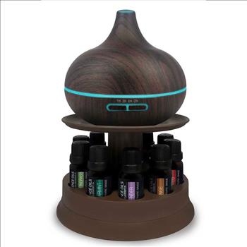 Pure Daily Care 300ml Ultrasonic Diffuser, Display stand. Dark Wood