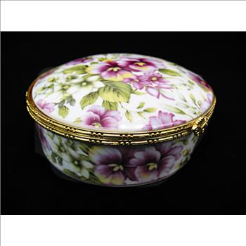 Vintage Sorelle Fine Porcelain Trinket Boxes and Light