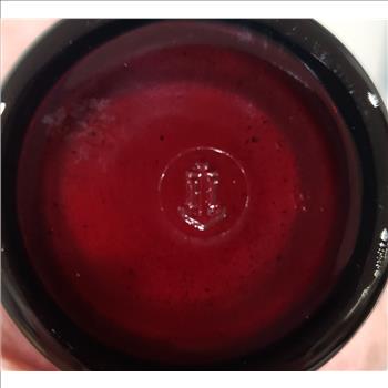 VTG Anchor Hocking Glass Set of 2 Ruby Red Ruffled Vases-Small