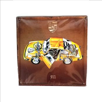 Porsche 911 Square Metal Sign