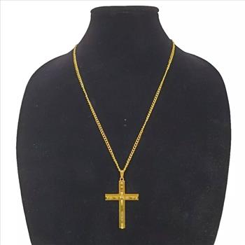 Costume Jewelry Stainless Steel Gold Tone Cross 2