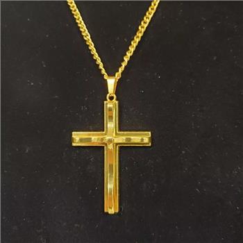 Costume Jewelry Stainless Steel Gold Tone Cross 2