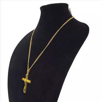 Costume Jewelry Stainless Steel Gold Tone Cross 2