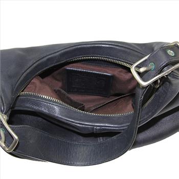 Coach Black Leather Zoe Slim East West Hobo Shoulder Bag 9342