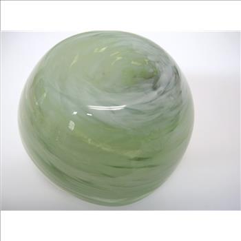 1950s Murano Green Art Glass with Milk Color Swirls