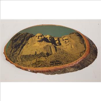 Vintage USA Mt Rushmore National Memorial Photo on Wooden Wall Plaque