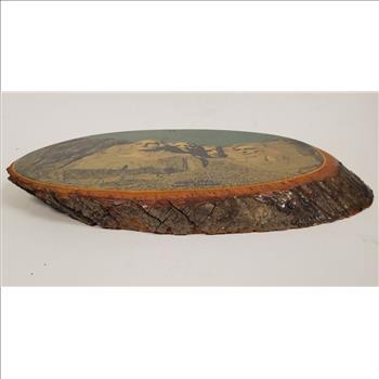 Vintage USA Mt Rushmore National Memorial Photo on Wooden Wall Plaque