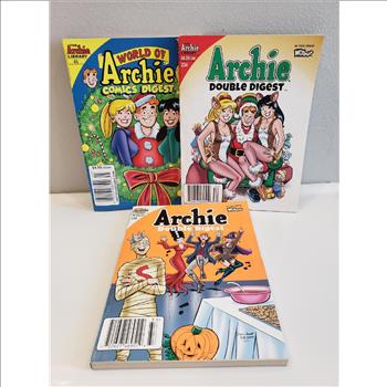 Set of 3 The Archie Digest Library -Archie's Double Digest Magazines Halloween & Christmas Holidays