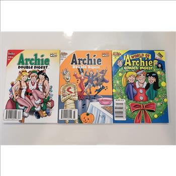 Set of 3 The Archie Digest Library -Archie's Double Digest Magazines Halloween & Christmas Holidays