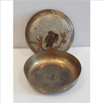 VTG Solid Brass Hand Made Owl Trinket Box - India