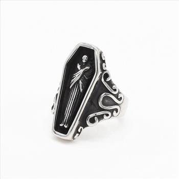 Men's Stainless Steel Coffin Ring Size 19