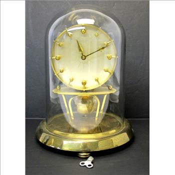 RARE Vintage Torsion Pendulum Clock with Glass Dome