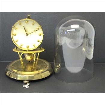 RARE Vintage Torsion Pendulum Clock with Glass Dome