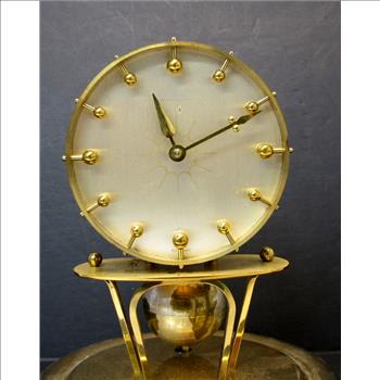 RARE Vintage Torsion Pendulum Clock with Glass Dome