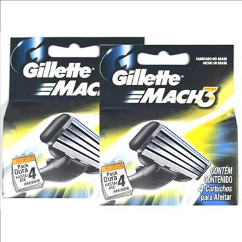 Gillette Mach 3 Mach3 8 Cartridges Refill Razor Blades Blade 2 Pack