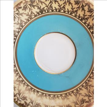 Vintage Ansley England Bone China Turquoise & Gold Teacup and Saucer Set  #113