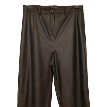 NWT BOOHOO Wide Leg Faux Leather Men's Trousers Sz 12-US Italy